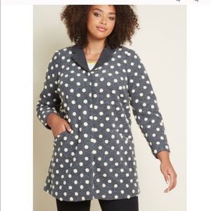 ModCloth Polka Dot Wool Coat